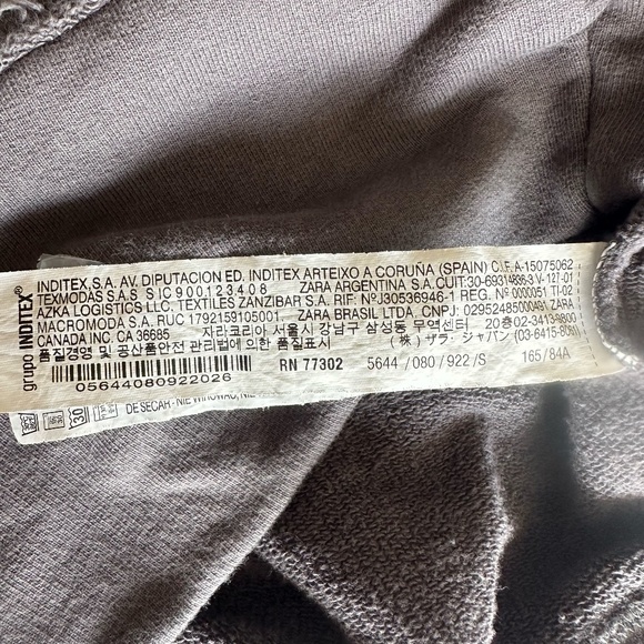 Zara Sleeveless V-Neck Knit Sweater Dress Dove Slate Sz S - Picture 5 of 11